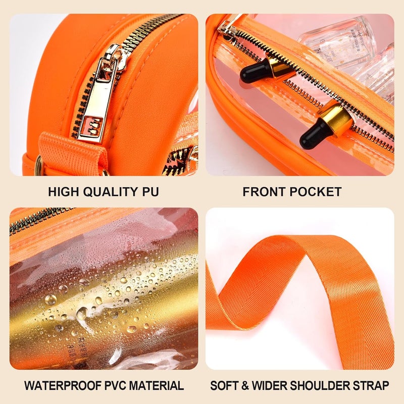 Fibrdoo Clear Bag Stadium Approved, Leather Clear Crossbody Purse Bag for Concerts Sports Events Festivals - Image 4